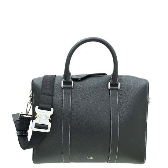 Christian Dior Black Lingot Briefcase Bag