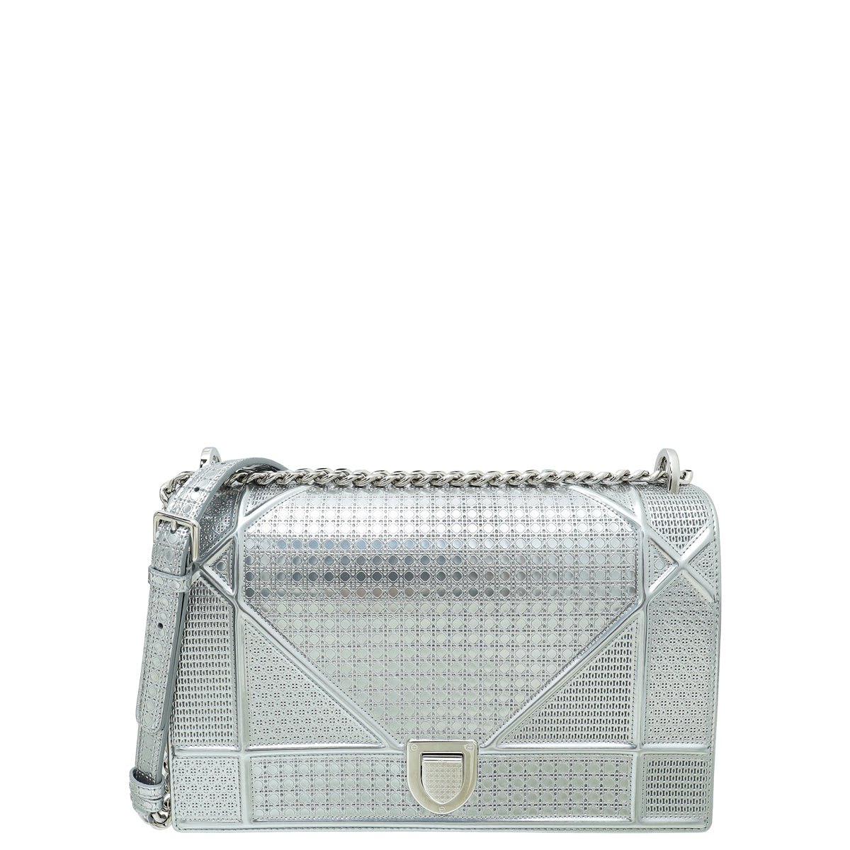 Christian Dior Silver Diorama Micro Cannage Large Bag-Christian Dior-THE CLOSET