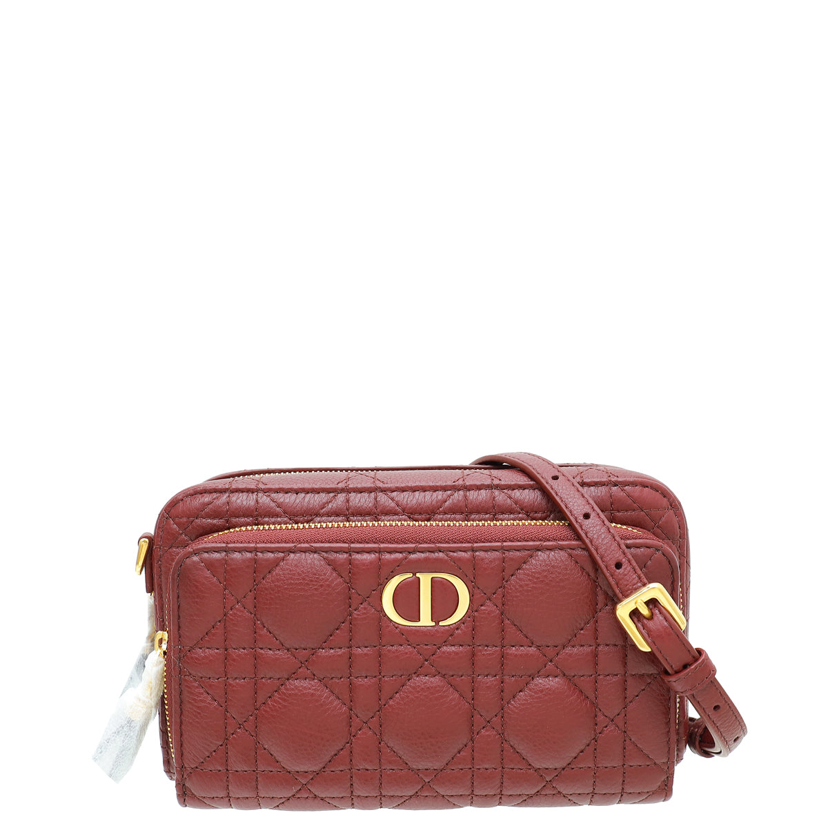 Christian Dior Burgundy Caro Double Pouch Bag-Christian Dior-THE CLOSET