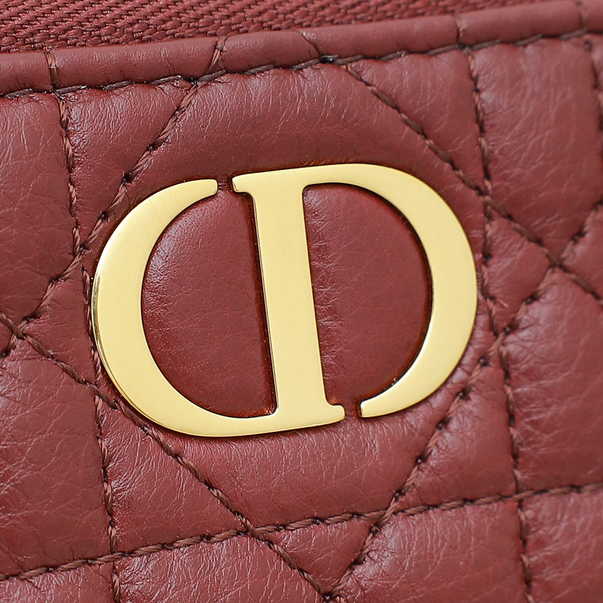 Christian Dior Burgundy Caro Double Pouch Bag