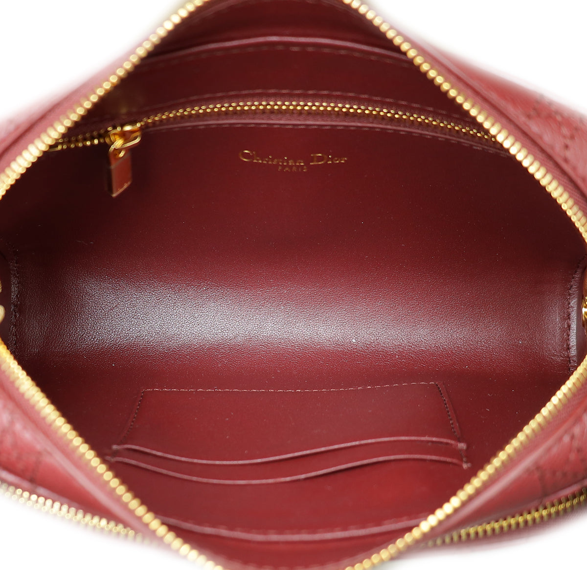 Christian Dior Burgundy Caro Double Pouch Bag