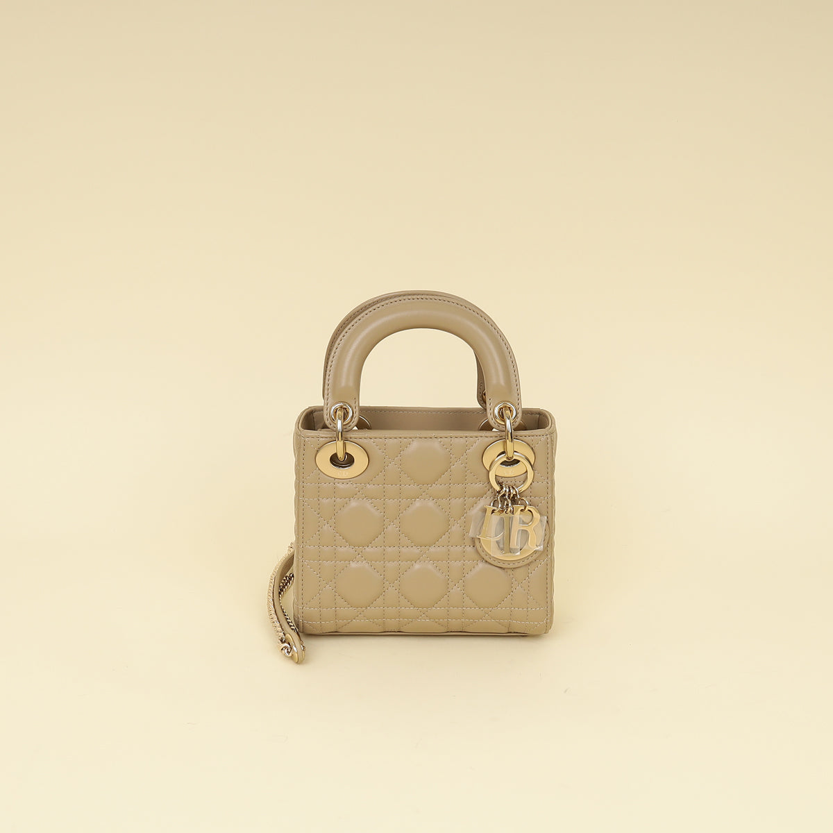 Christian Dior Dark Beige Mini Chain Lady Dior Bag-Christian Dior-THE CLOSET