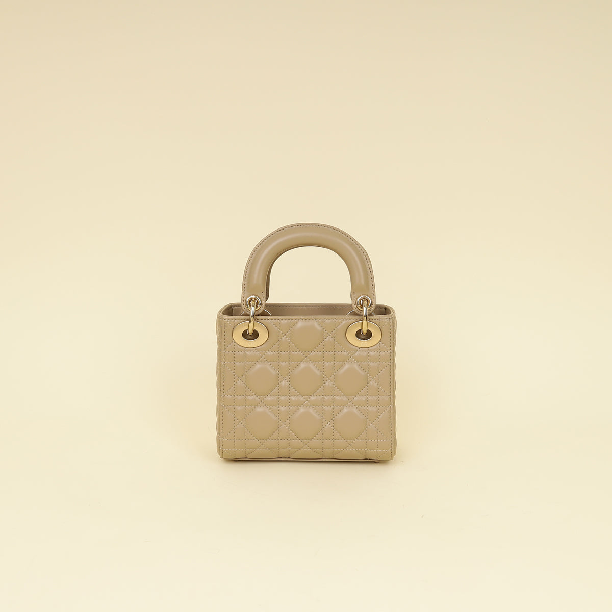 Christian Dior Dark Beige Mini Chain Lady Dior Bag-Christian Dior-THE CLOSET