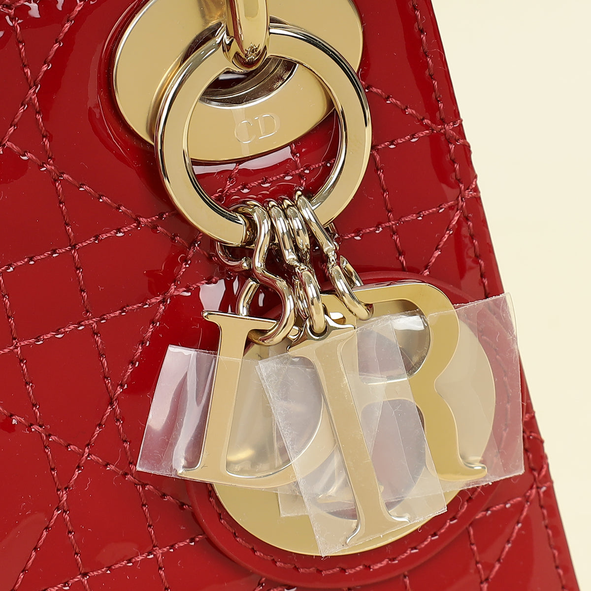 Christian Dior Cherry Red Lady Dior Mini Chain Bag W/ Twilly – THE