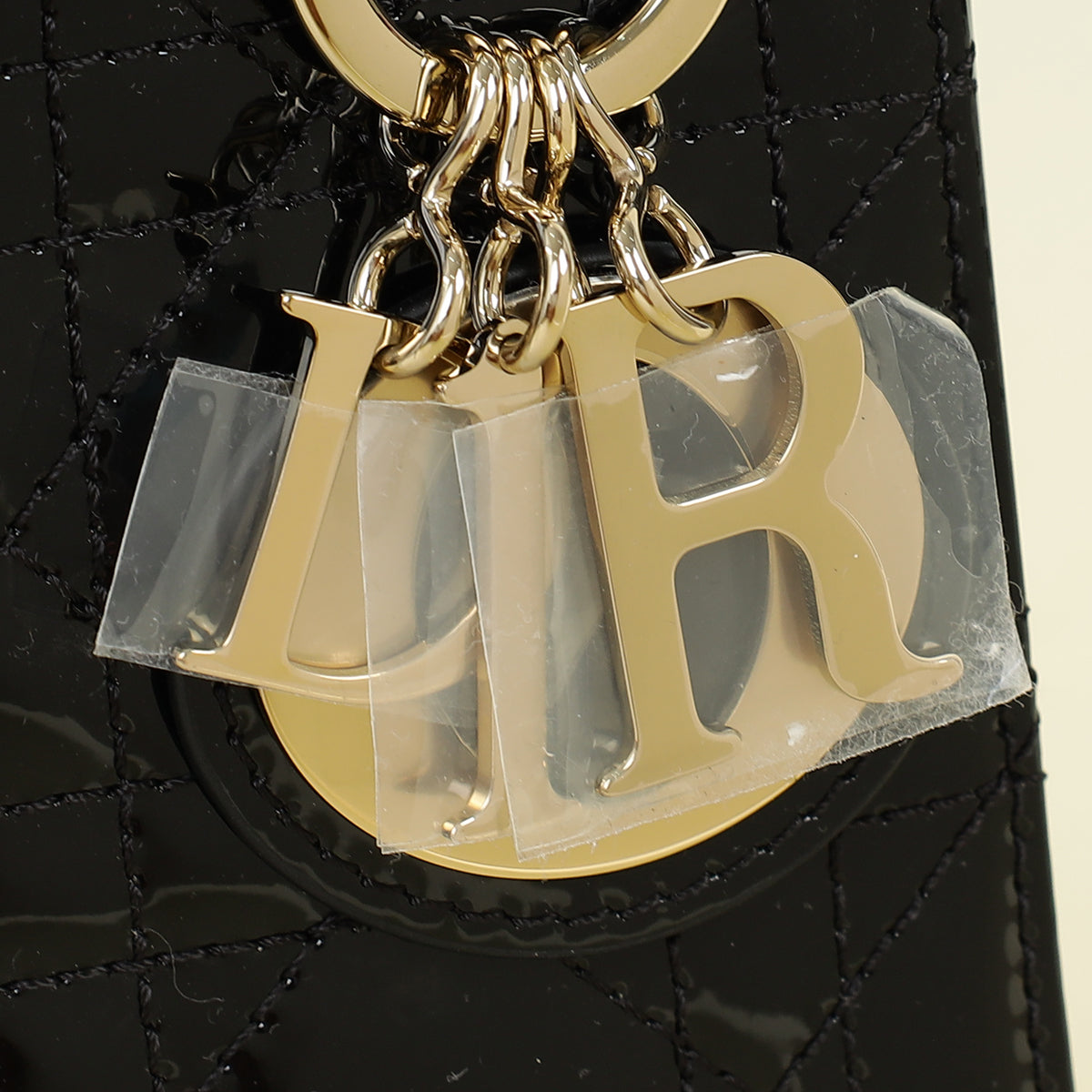 Christian Dior Black Lady Dior Mini Chain Bag W/ Twilly
