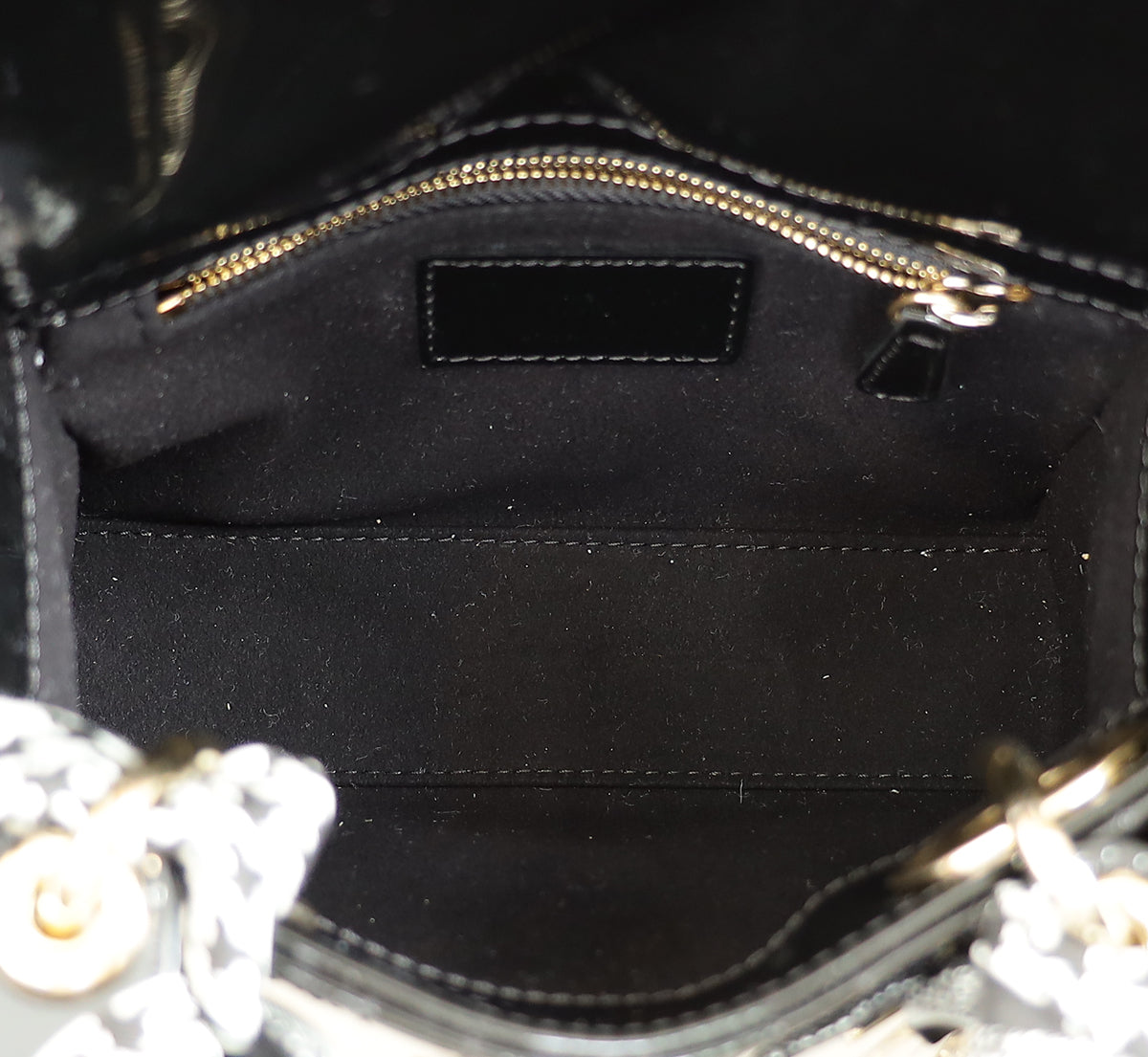 Christian Dior Black Lady Dior Mini Chain Bag W/ Twilly