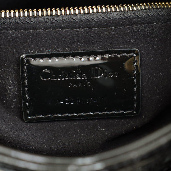 Christian Dior Black Lady Dior Mini Chain Bag W/ Twilly