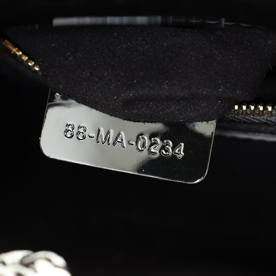 Christian Dior Black Lady Dior Mini Chain Bag W/ Twilly