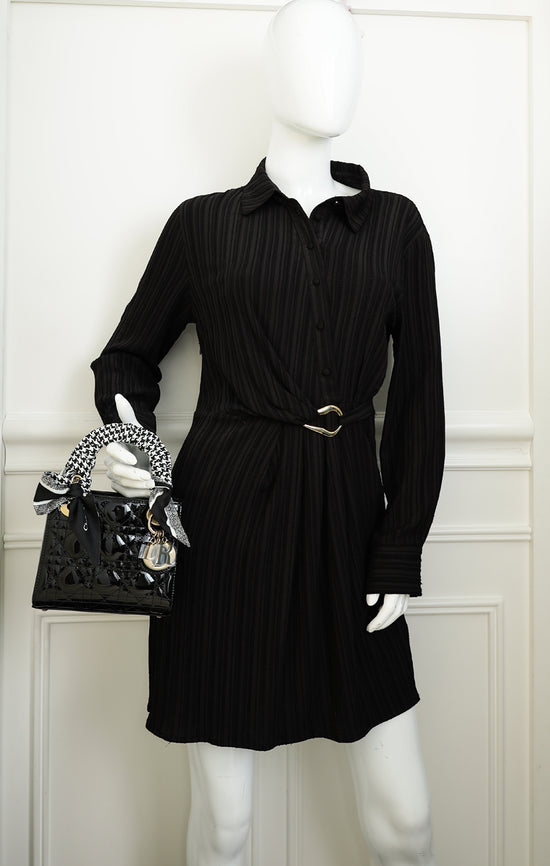 Christian Dior Black Lady Dior Mini Chain Bag W/ Twilly