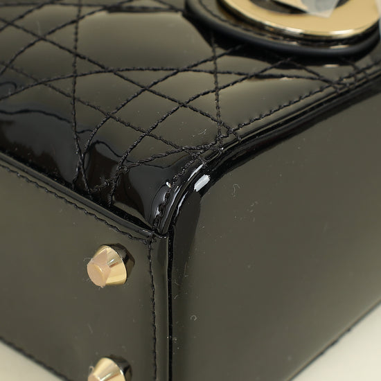 Christian Dior Black Lady Dior Mini Chain Bag W/ Twilly