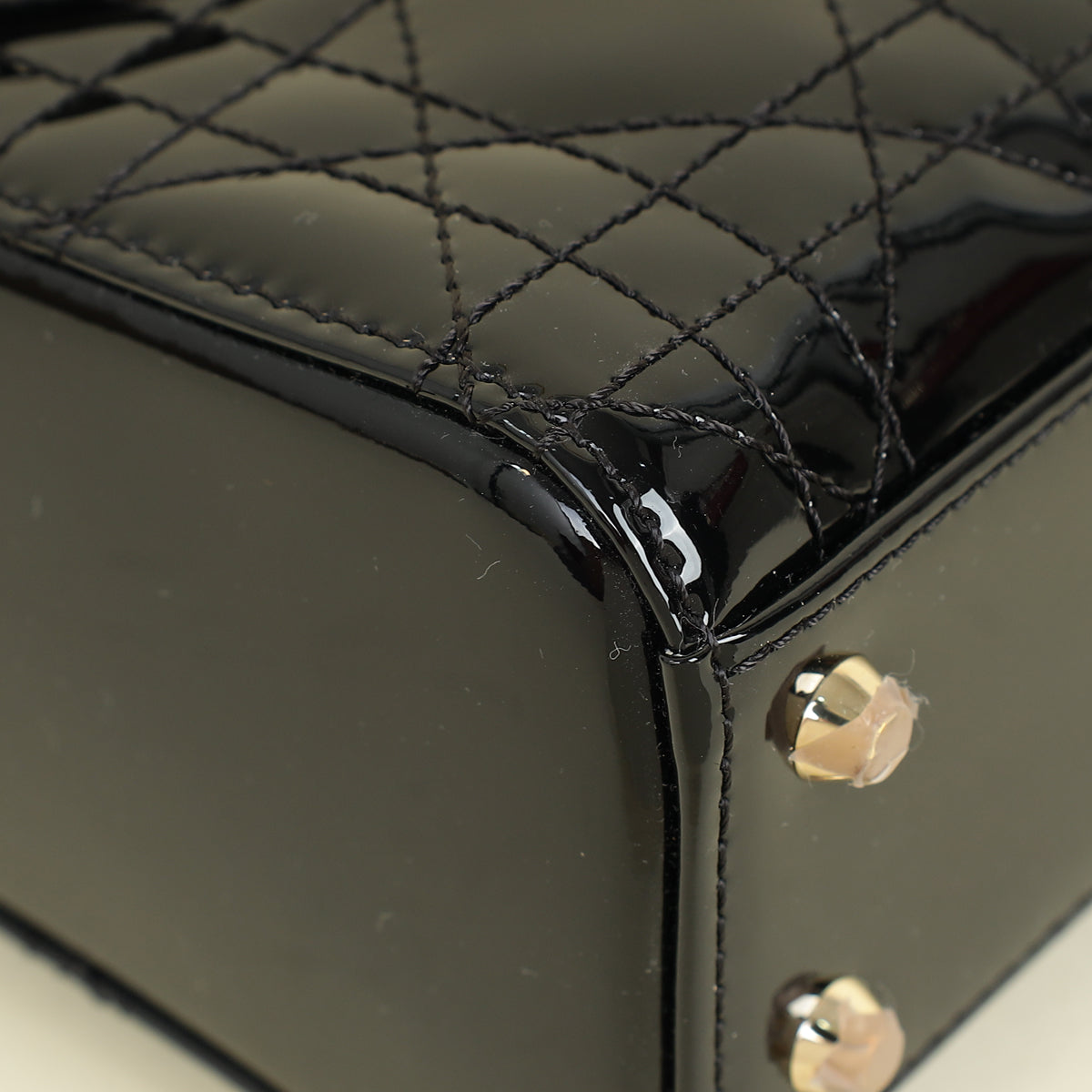 Christian Dior Black Lady Dior Mini Chain Bag W/ Twilly