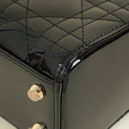 Christian Dior Black Lady Dior Mini Chain Bag W/ Twilly