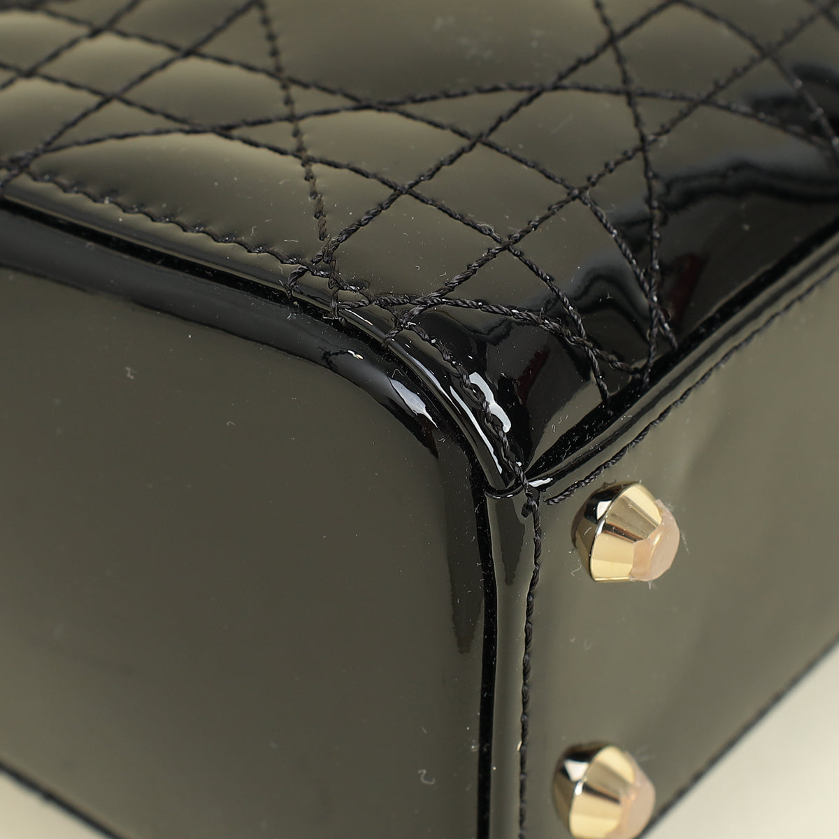 Christian Dior Black Lady Dior Mini Chain Bag W/ Twilly