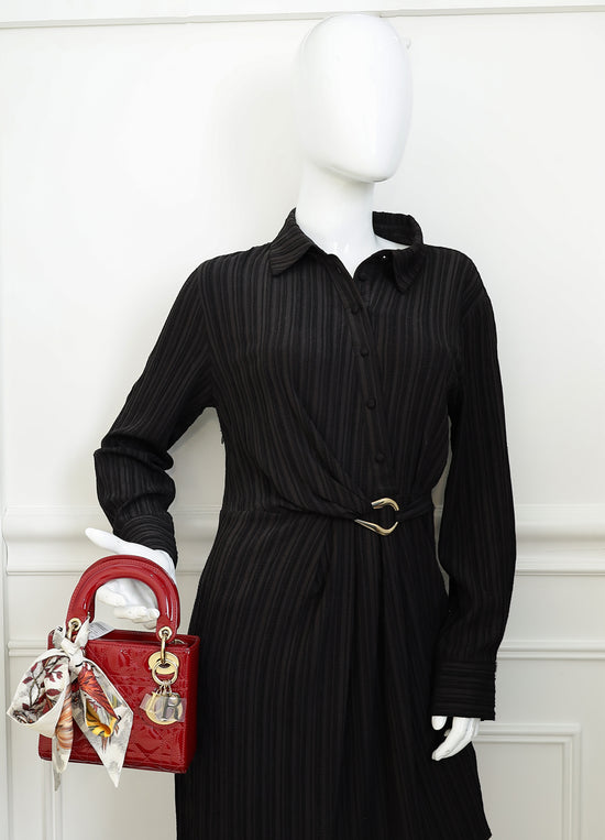 Christian Dior Red Lady Dior Mini Chain Bag w/ Twilly