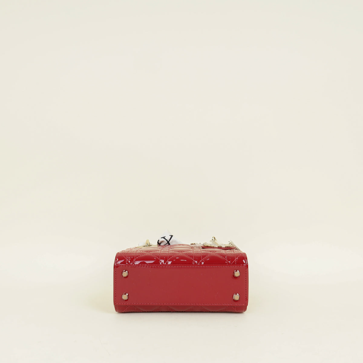 Christian Dior Red Lady Dior Mini Chain Bag w/ Twilly