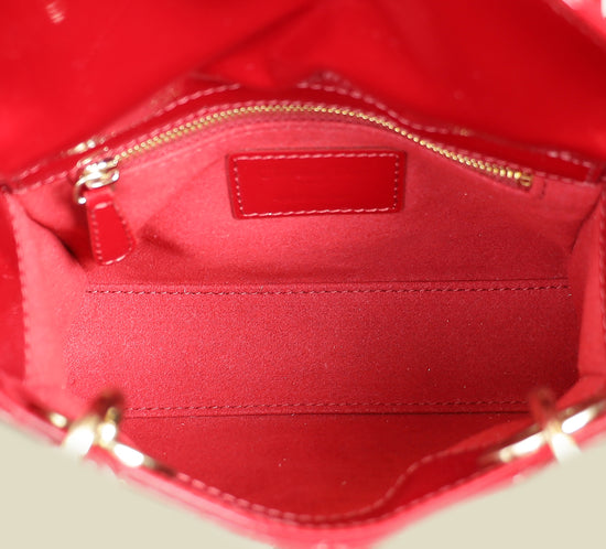Christian Dior Red Lady Dior Mini Chain Bag w/ Twilly
