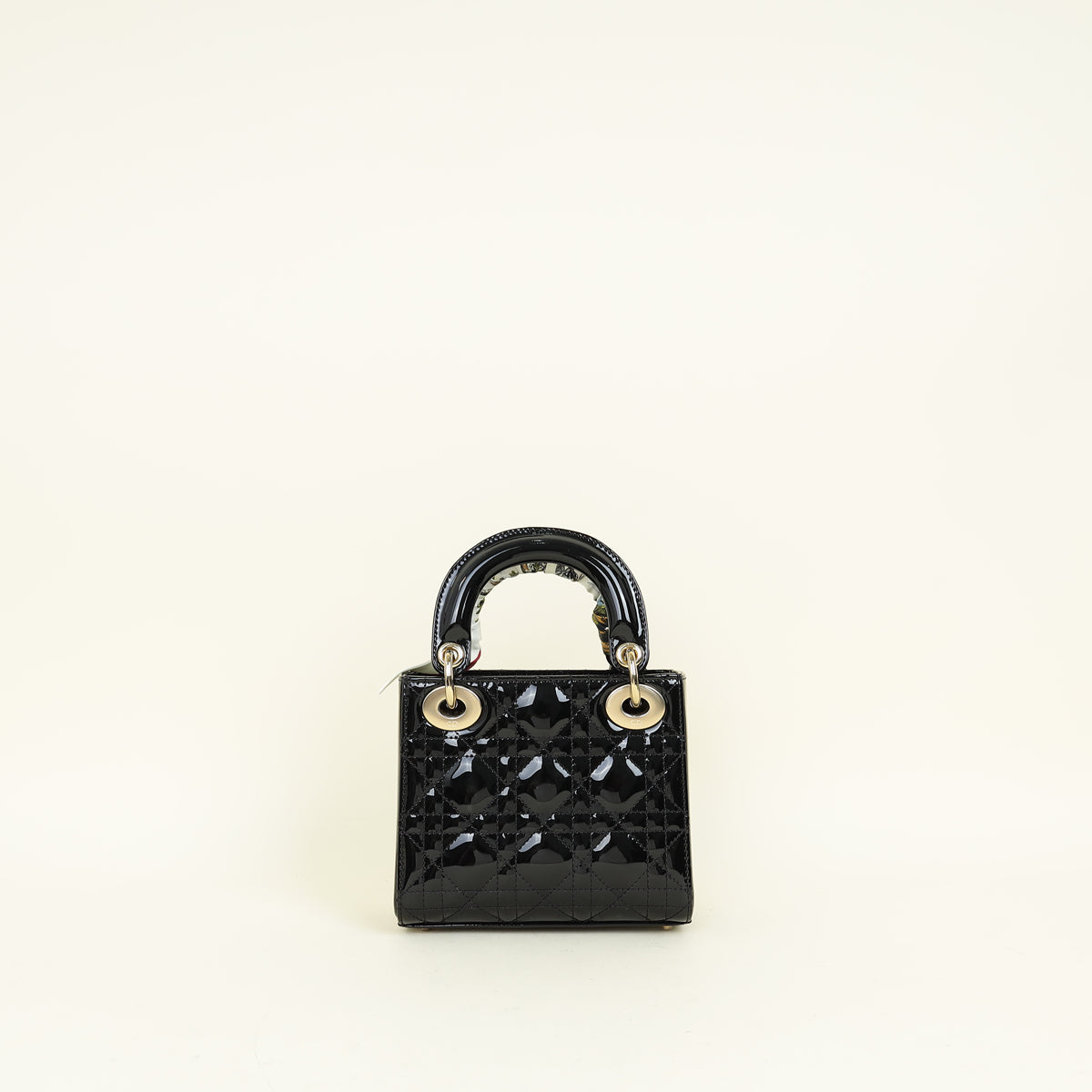 Christian Dior Black Lady Dior Mini Chain Bag w/ Twilly