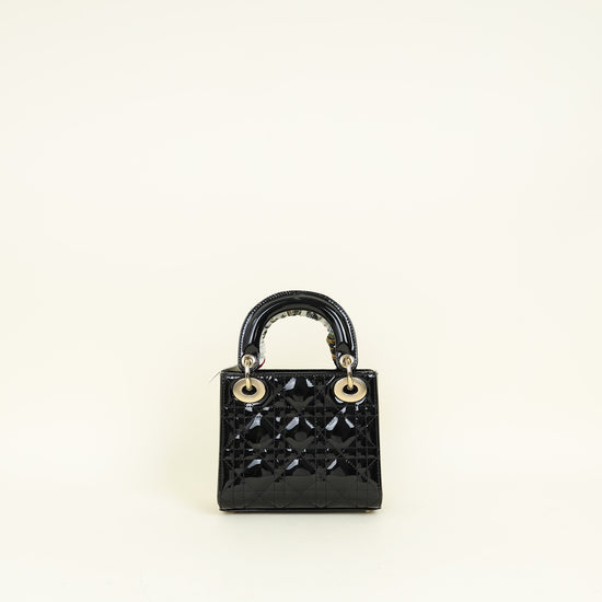 Christian Dior Black Lady Dior Mini Chain Bag w/ Twilly