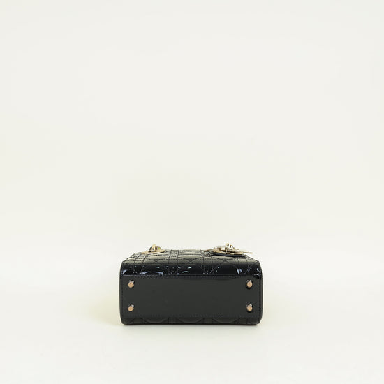 Christian Dior Black Lady Dior Mini Chain Bag w/ Twilly