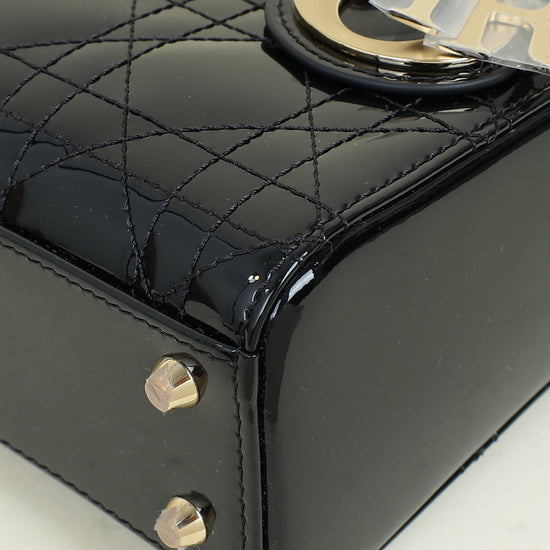 Christian Dior Black Lady Dior Mini Chain Bag w/ Twilly
