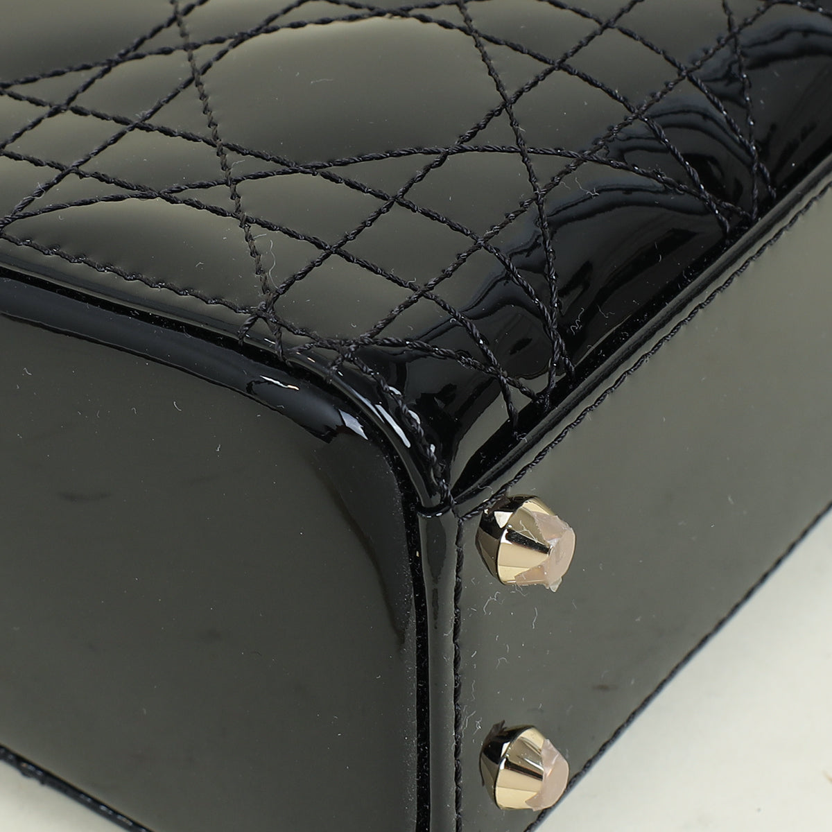 Christian Dior Black Lady Dior Mini Chain Bag w/ Twilly