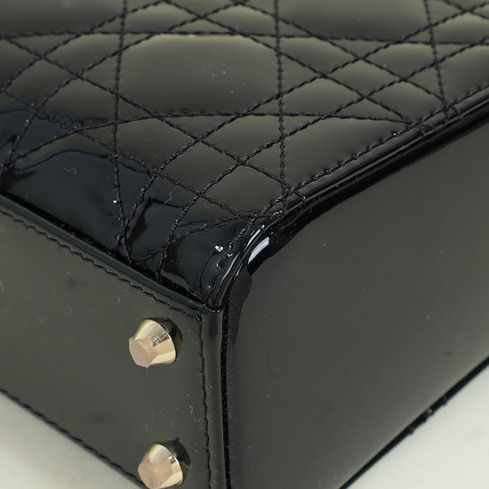 Christian Dior Black Lady Dior Mini Chain Bag w/ Twilly