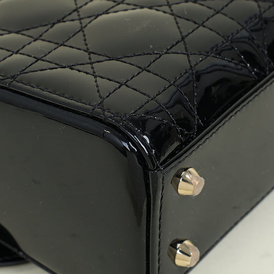 Christian Dior Black Lady Dior Mini Chain Bag w/ Twilly