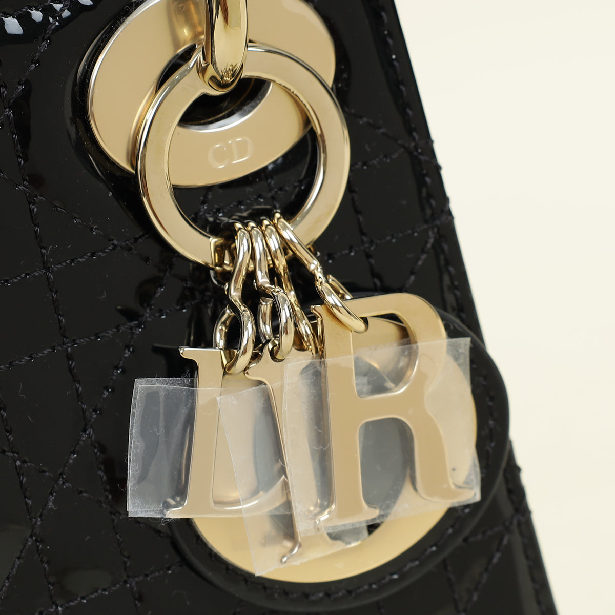 Christian Dior Black Lady Dior Mini Chain Bag w/ Twilly