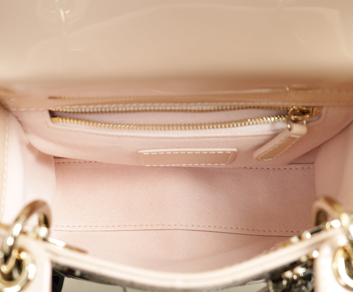 Christian Dior Powder Beige Lady Dior Mini Chain Bag