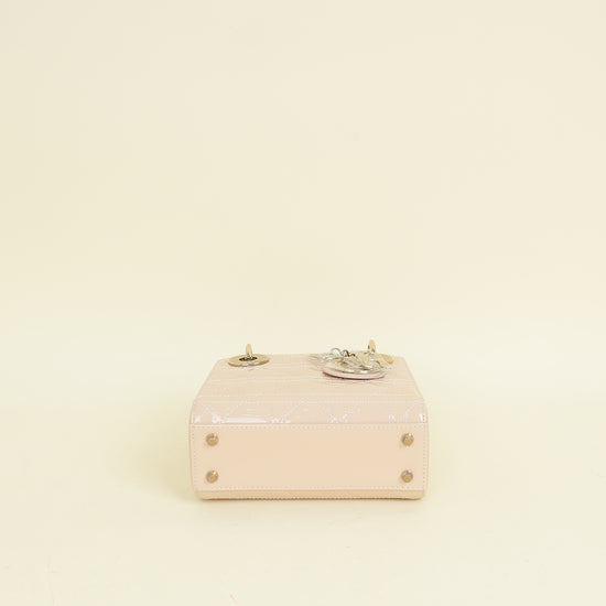 Christian Dior Powder Beige Lady Dior Mini Chain Bag