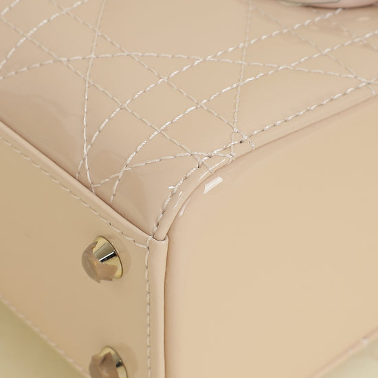 Christian Dior Powder Beige Lady Dior Mini Chain Bag