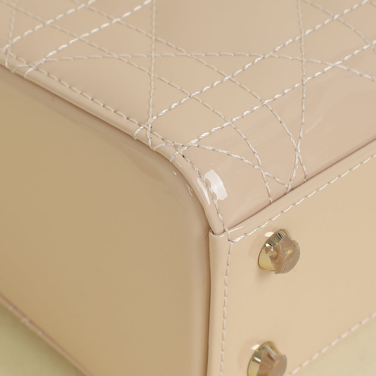 Christian Dior Powder Beige Lady Dior Mini Chain Bag