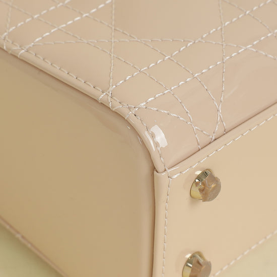 Christian Dior Powder Beige Lady Dior Mini Chain Bag