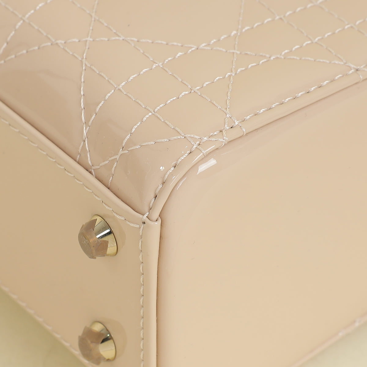 Christian Dior Powder Beige Lady Dior Mini Chain Bag