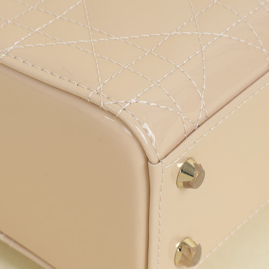 Christian Dior Powder Beige Lady Dior Mini Chain Bag