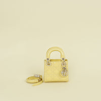 Christian Dior Yellow Micro Lady Dior Bag