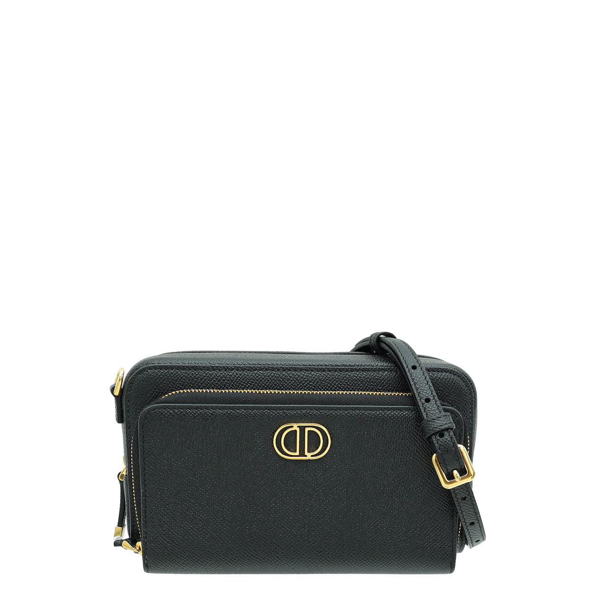 Christian Dior Black Caro Double Pouch Bag