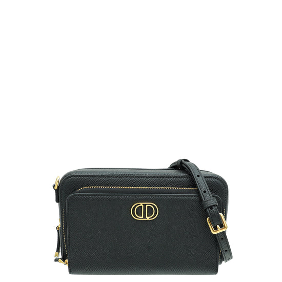 Christian Dior Black Caro Double Pouch Bag