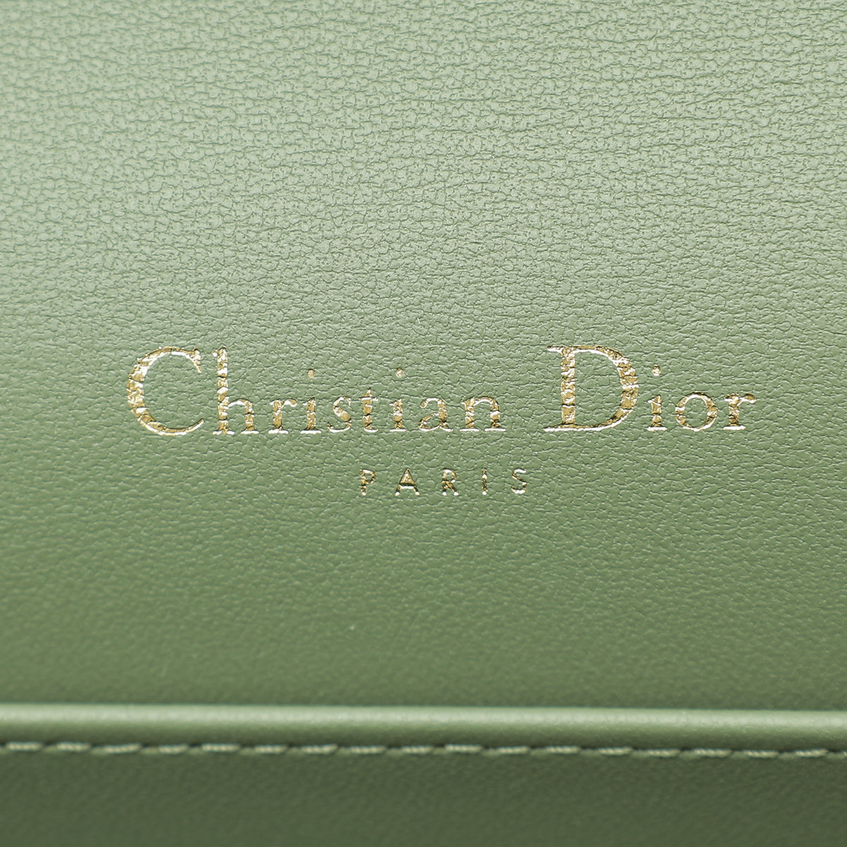 Christian Dior Grayish Olive Lady Dior Chain Pouch