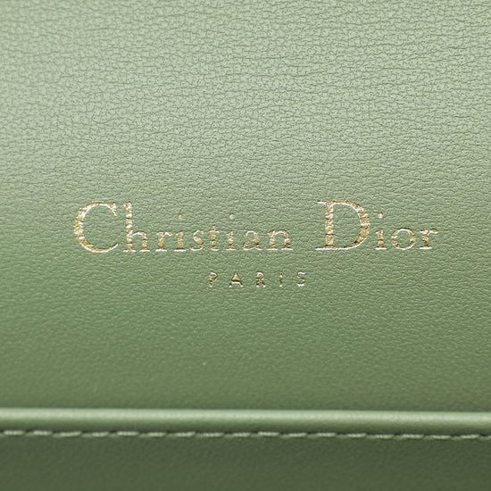 Christian Dior Grayish Olive Lady Dior Chain Pouch