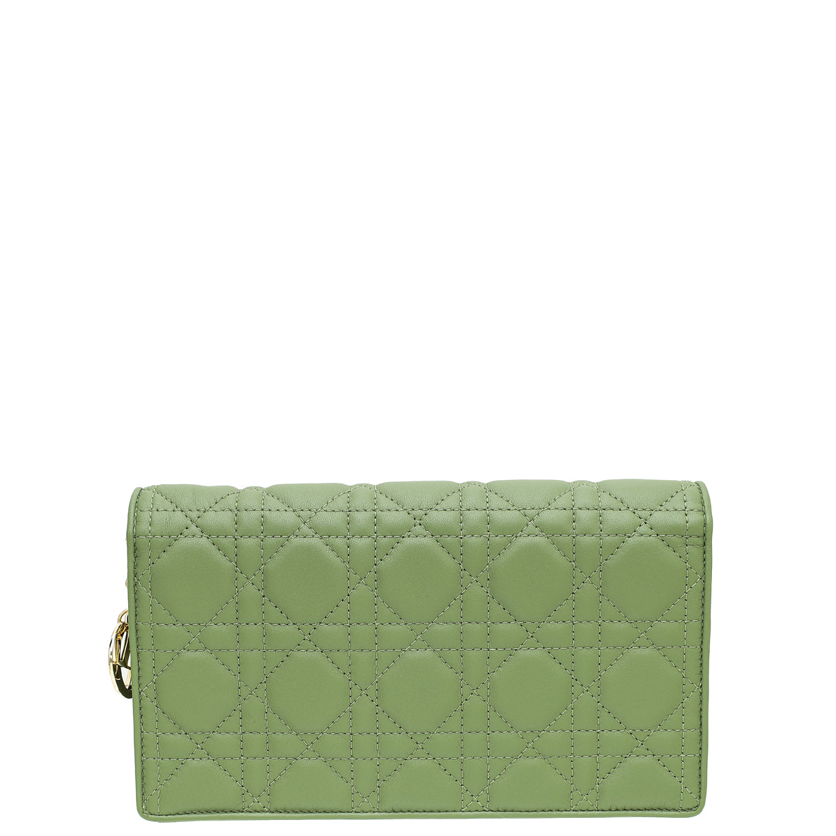 Christian Dior Grayish Olive Lady Dior Chain Pouch-Christian Dior-THE CLOSET