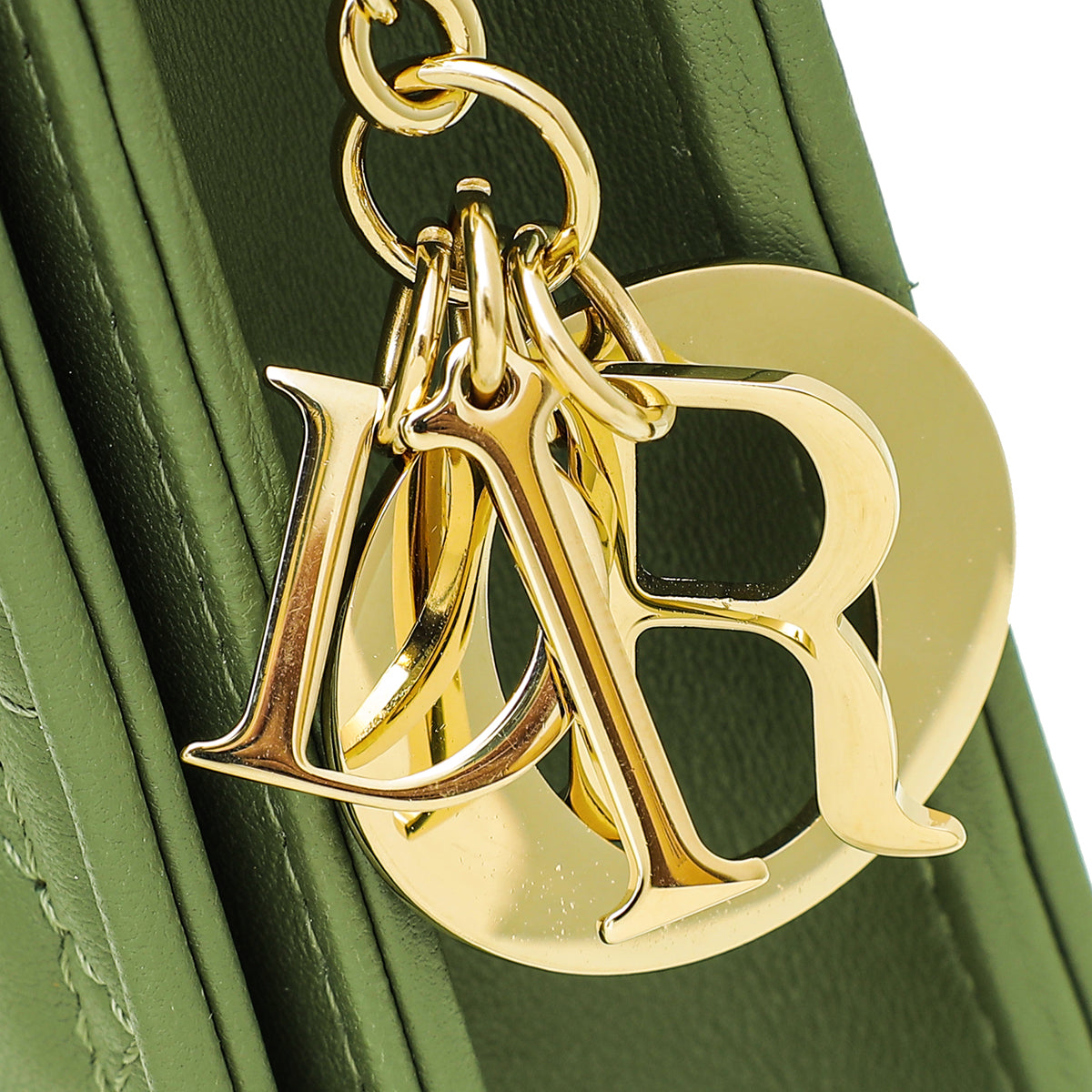 Christian Dior Grayish Olive Lady Dior Chain Pouch – The Closet