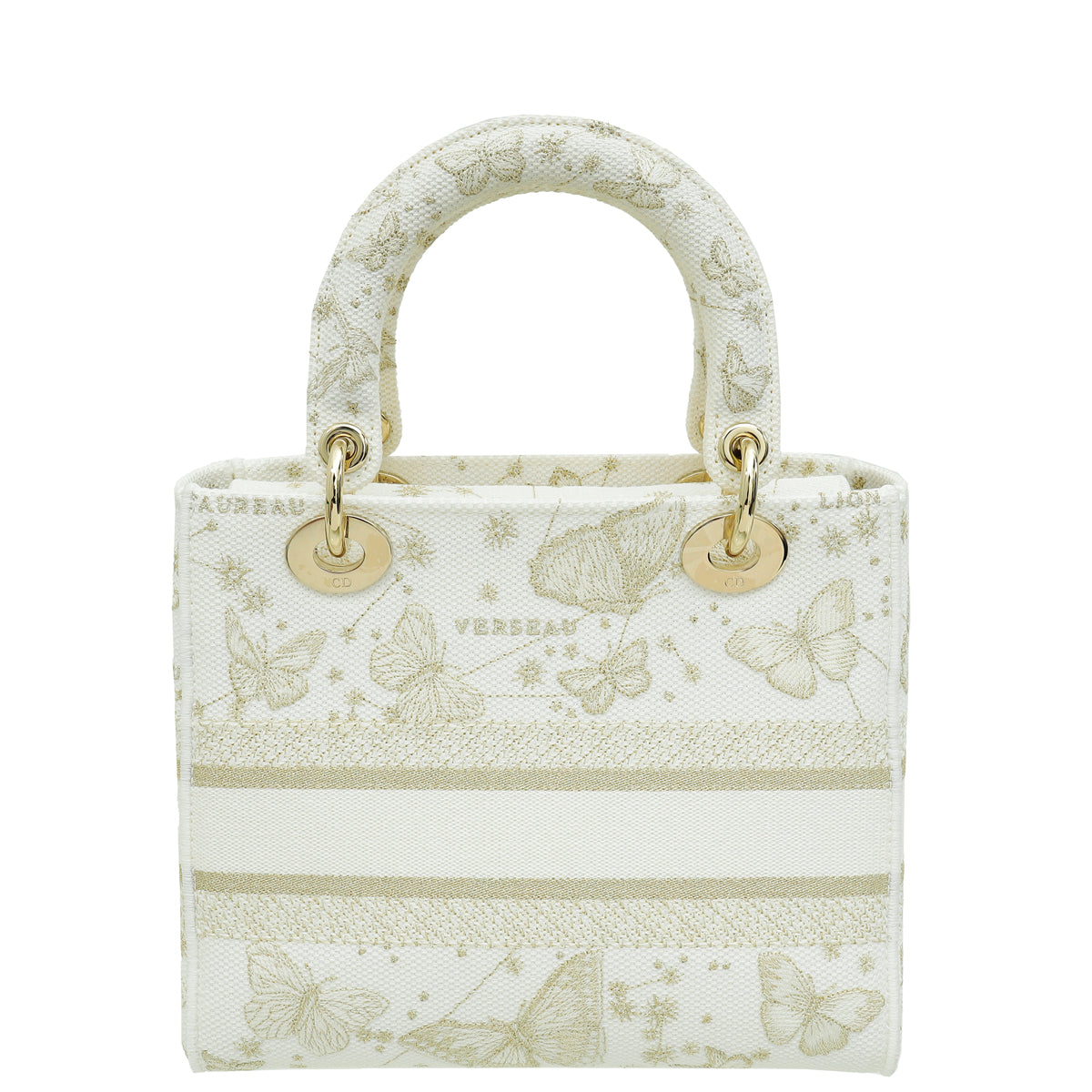 Christian Dior Bicolor Lady D-Lite Medium Butterfly Zodiac Embroidery Bag-Christian Dior-THE CLOSET