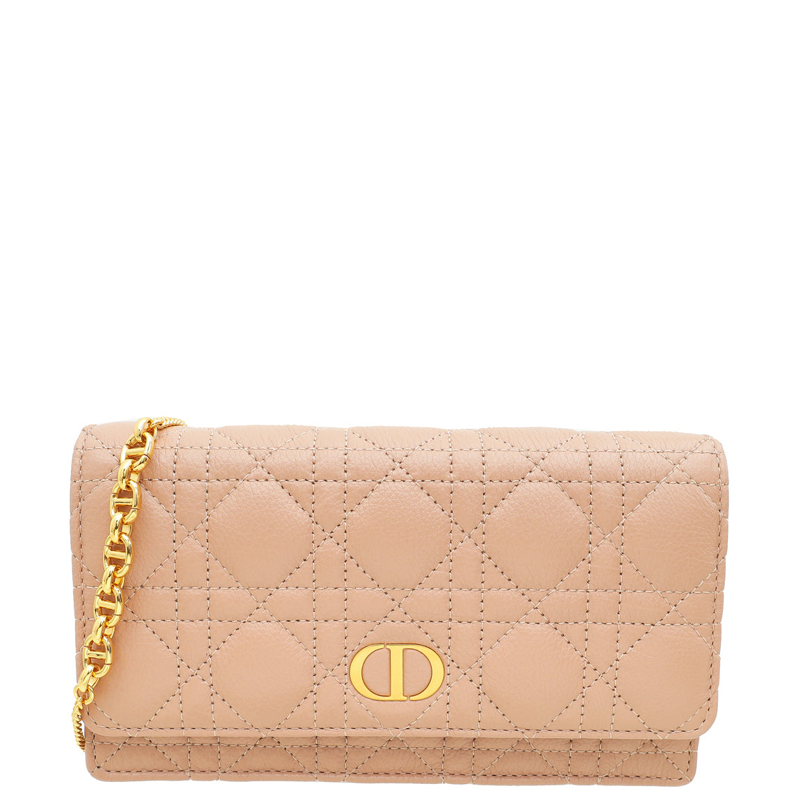 Christian Dior Rose De Vents Caro Pouch with Chain-Christian Dior-THE CLOSET