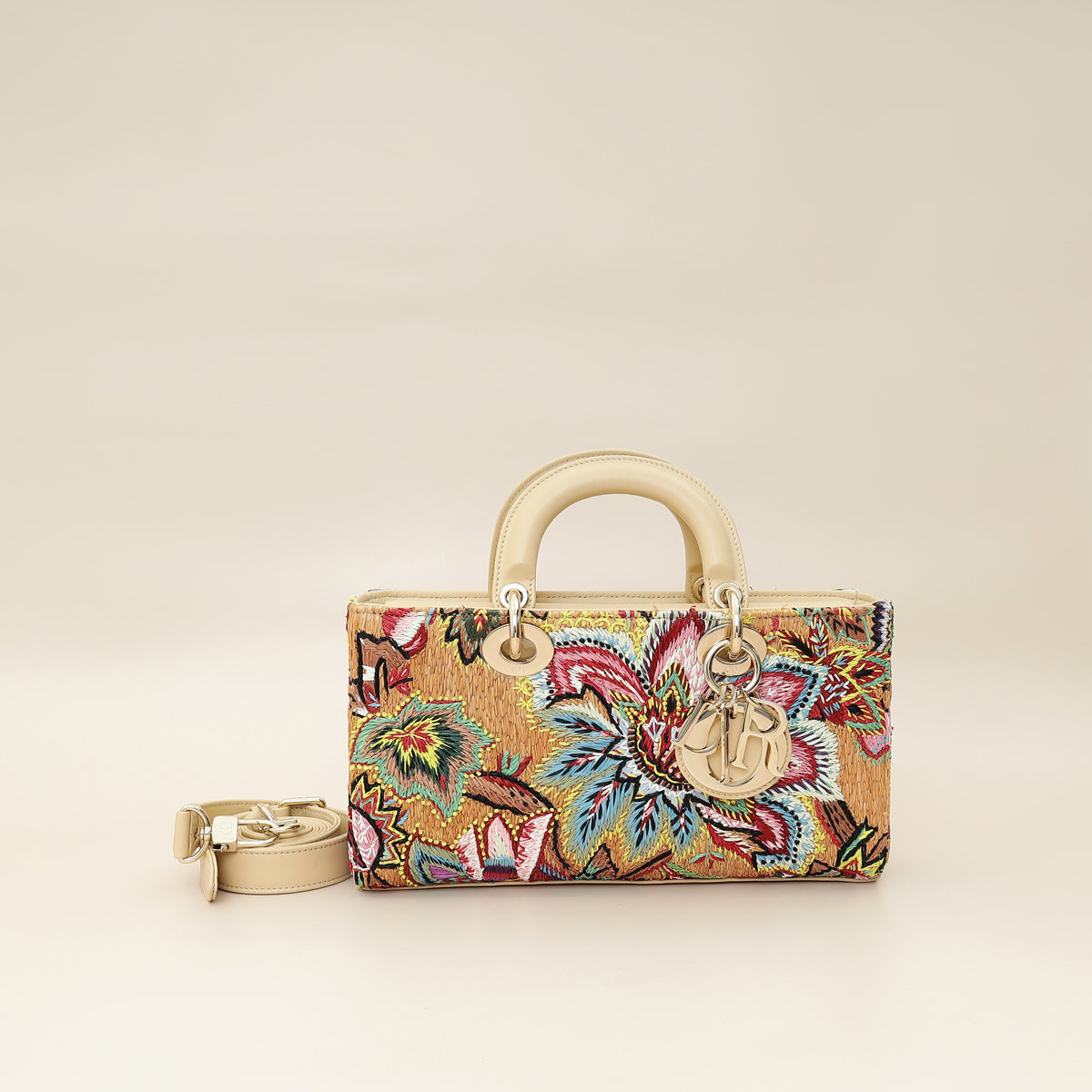 Christian Dior Multicolor Lady D-Joy Medium Raffai Albero della Vita Embroidery Bag-Christian Dior-THE CLOSET