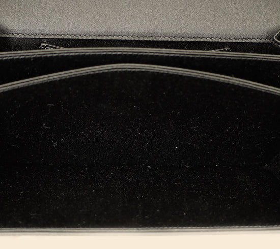 Christian Dior Black D-Bee Satin Evening Clutch Bag-Christian Dior-THE CLOSET
