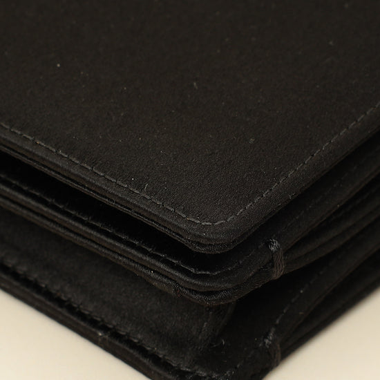 Christian Dior Black D-Bee Satin Evening Clutch Bag-Christian Dior-THE CLOSET