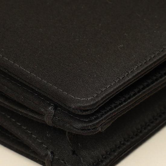 Christian Dior Black D-Bee Satin Evening Clutch Bag-Christian Dior-THE CLOSET