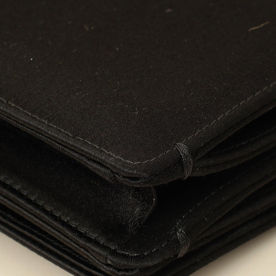 Christian Dior Black D-Bee Satin Evening Clutch Bag-Christian Dior-THE CLOSET