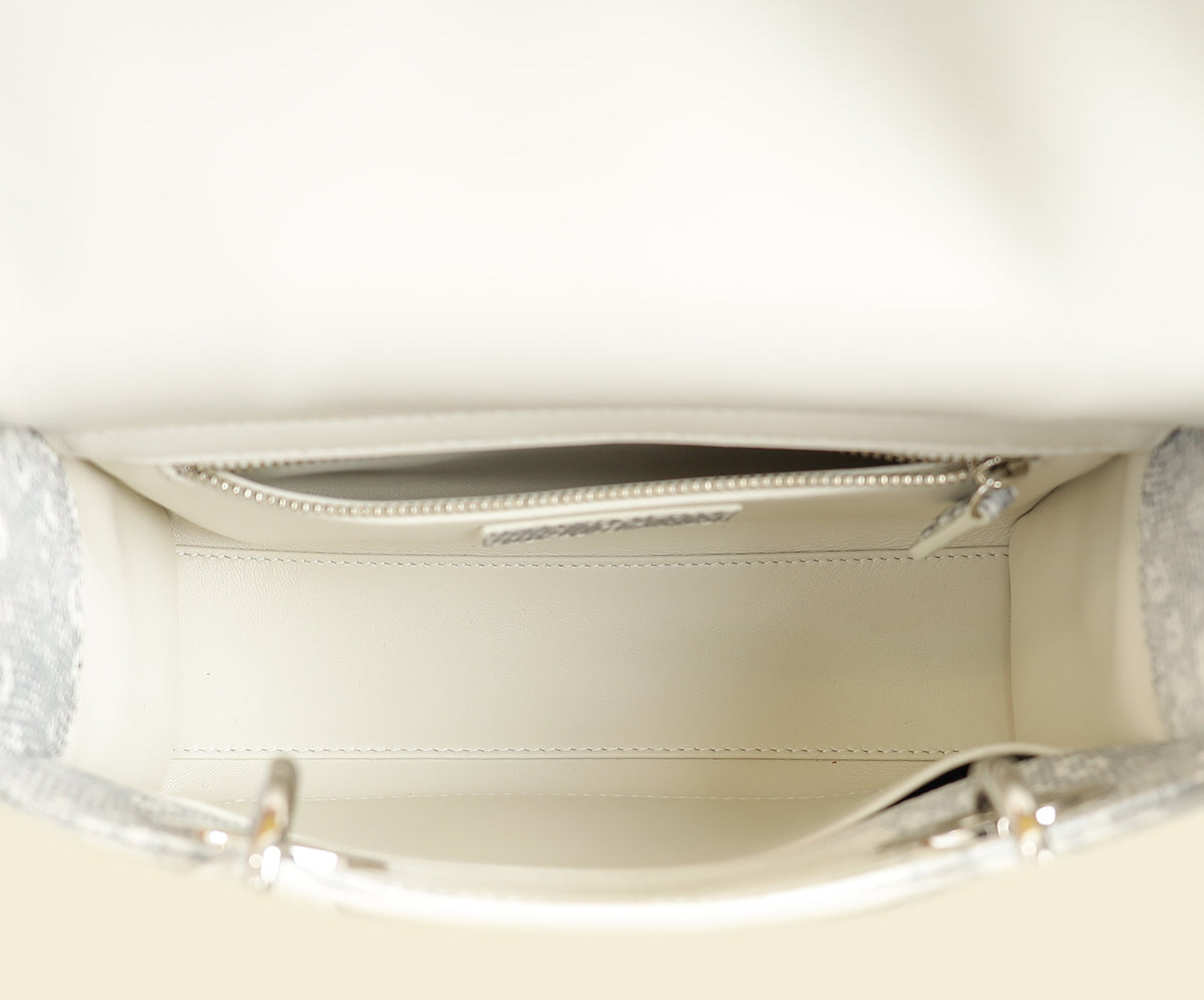 Christian Dior White Ombre Lizard Lady Dior Small Bag